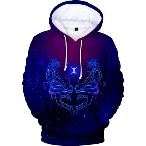 2020 New 12 Zodiac Signs Hoodies Sweatshirts Aries Taurus Gemini Cancer 12 Constellation Men/Women 3D Print Casual Pullovers