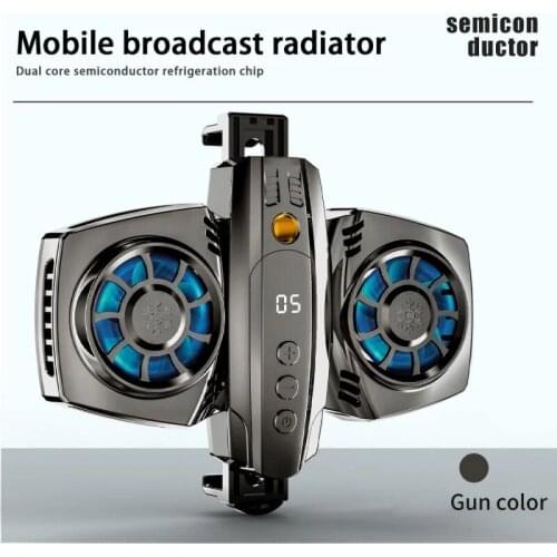 New K4 Mobile Phone Radiator With Temperature Control Display Dual Cooling Fan RGB Colorful Atmosphere Lights Phone Cooler