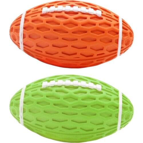 Rugby Dog Toy Interactive Pet Dog Sound Making Rugby Ball Toy Rubber Molar Interactive Decompression For Medium Pet Toys