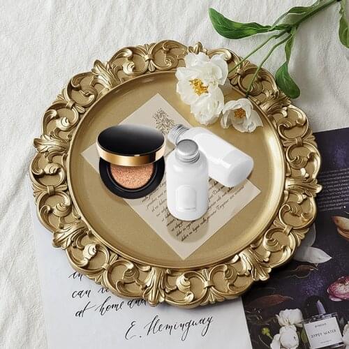 Retro Round Tea Pot Cake Storage Tray Home Wedding Decorative Dessert Jewelry Display Plate