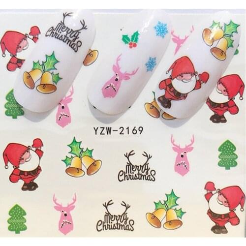 Christmas Man Bells Nail stickers art decorations slider adhesive Water Transfer decals manicure lacquer accessoires polish foil
