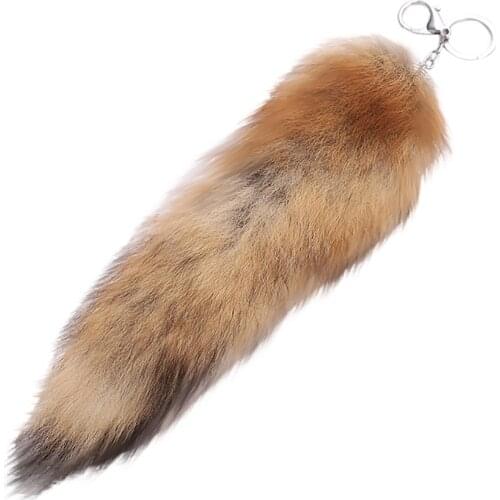 Cute Fluffy Keychain Fox Tail Keychain For Women Men Large Wolf Tail Fur Key Ring Holder Tassel Pendant Key Chains Accessories
