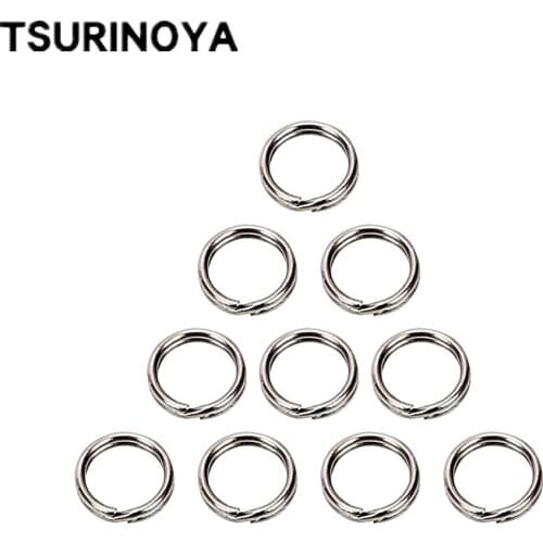 TSURINOYA 20pcs/pack Stainless Steel Fishing Split Ring Fishing Accessories Quality Double Circle Pesca Peche Saltwater