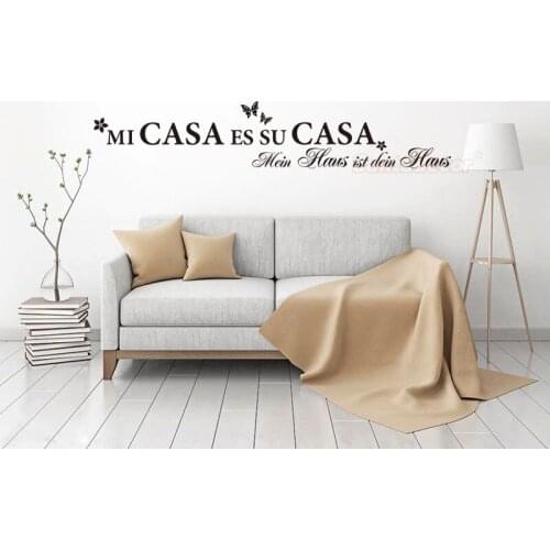 Sticker Quote Mi-casa-es-su-casa Vinyl Wall Decal Mural Art Wallpaper Living Room Home Decor Poster House Decoration