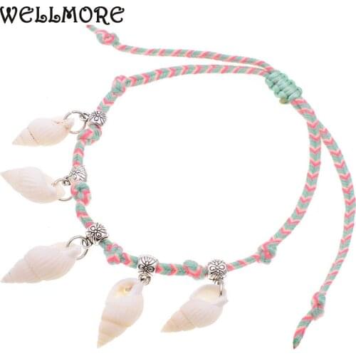 WELLMORE bohemia Anklets for women Holiday beach beads Anklet bracelets summer party foot Jewelry Gift drop shipping wholesale