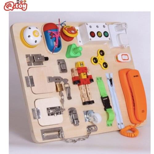 Busy Board бизиборд Montessori Unlock Toy Essential Sensory Activity Board For Toddlers Intelligence Educational бизиборд домик