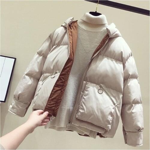 Winter Coat Women 2020 Fashion Winter Jacket Women Cotton padded Parka Outwear Hooded Solid Simple Colors Female Jacket Coat