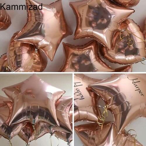10pcs 18inch rose gold star Globos Metallic Infatable HELIUM Foil Balloon for Party Wedding Valentines Day Decoration LOVE gift