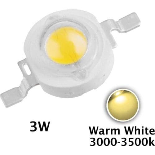 100pcs 3W LED Light Source, Red Green Blue Yellow Cold White Natural White Warm White RGB Colorful LED Bulb Chip