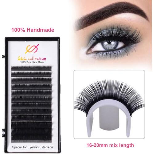 16rows/case 8-18mm mix length BCD U Curl Eyelashes Extension Lashes Individual Eyelash Extension for Makeup wholesale free logo