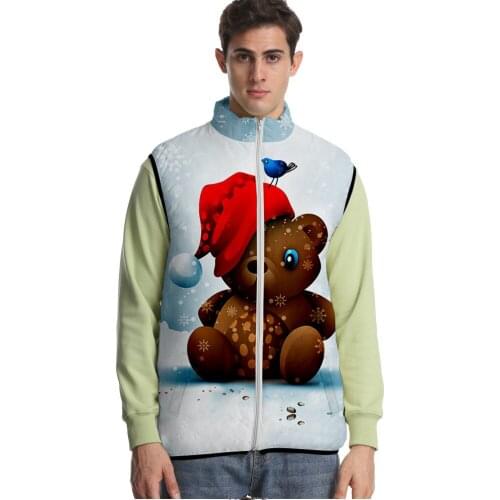 2020 3D Printing Christmas Sell Like Hot Cakes Leisure Cotton-Padded Jacket Sleeveless Clothes Men And Women Fashion Winter Coat