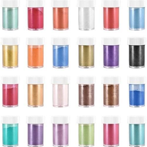 24 Color 10g Mica Powder Epoxy Resin Dye Pearl Pigment Natural Mica Mineral Powder DIY Epoxy Mold Jewelry Making Accessories