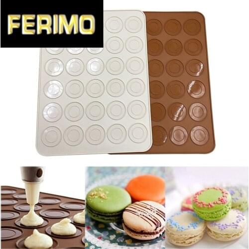 30-Cavity Silicone Macaron Macaroon Pastry Oven Baking Mould Sheet Mat DIY Mold Baking Mat Useful tools