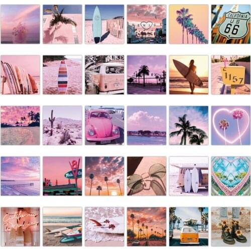 50/62pcs California Sunshine Landscape Stickers Travel City Graffiti DIY Motorcycle Skateboard Notebook Suitcase Sticker Decals