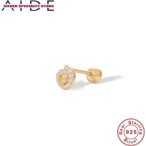 AIDE Mini Cartilage Earring For Women 925 Sterling Silver Earrings For Girl Zircon Earrings 2020 Fine Jewelry Pendiente Bijoux