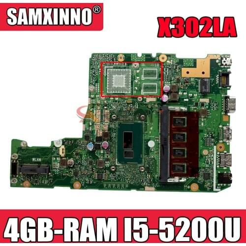 Akemy X302LA/LJ Laptop motherboard for ASUS X302LA X302LJ original mianboard 4GB-RAM I5-5200U