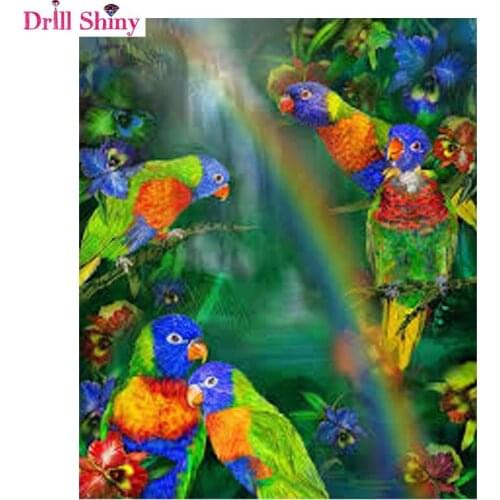 Diy 5D Diamond Embroidery Parrots Diamond Mosaic Picture Square Diamond Painting Cross Stitch Kit Needlework