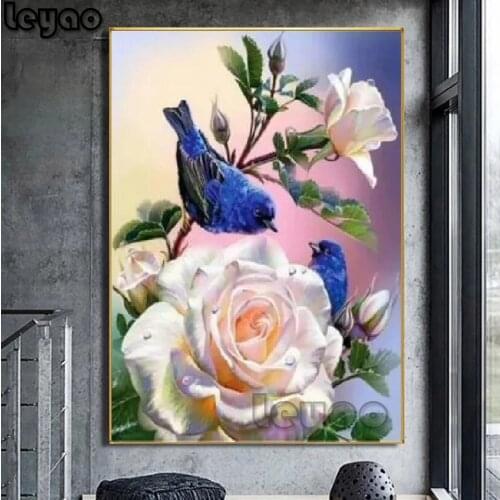 Diy Diamond Painting Cross Stitch"Pink peony flower bird"Full Rhinestones 5D Mosaic Embroidery Christmas Gift Home Decor Art