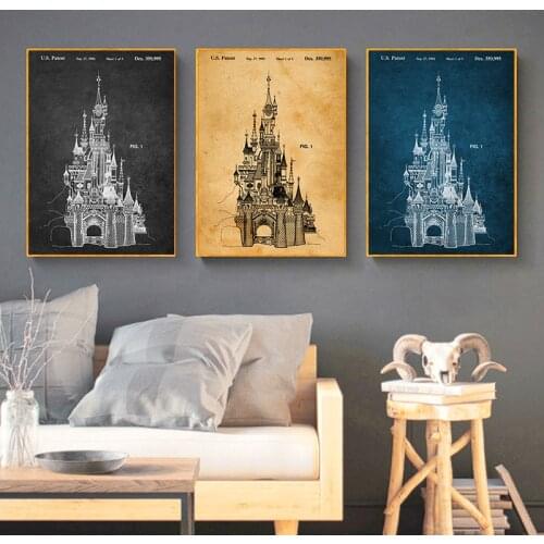 Black White Church Canvas Poster Nordic Art Print Industrial Style Line Castle Wall Painting for Living Room Decoration Picture