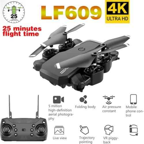 LF609 Drone 4K with HD Camera WIFI 1080P Dual Camera Follow Me Quadcopter FPV Professional Drone Long Battery Life Toy For Kids
