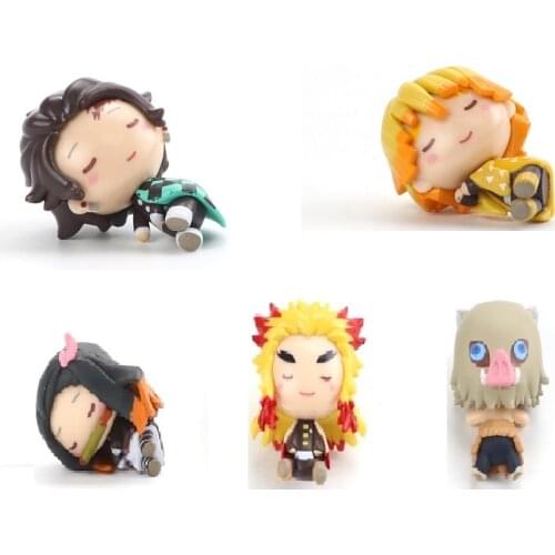 5pcs Toys Demon Slayer Action Figure Kimetsu no Yaiba Kamado Nezuko Tanjirou Nezuko Anime Doll Figurine for Children Collection