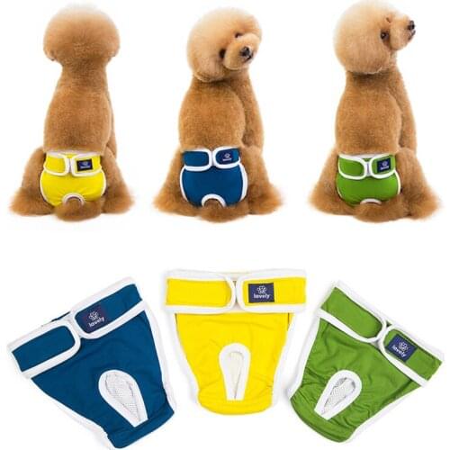 Dog Physiological Pants Solid Color Washable Diaper Washable Sanitary Panties Shorts Female Dog Briefs Pet Menstrual Pants