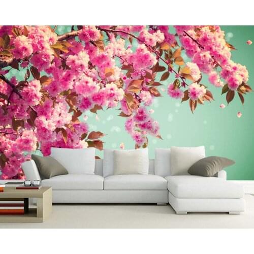 Cherry blossom flower background romantic 3d wallpaper papel de parede,living room TV wall bedroom wall papers home decor mural