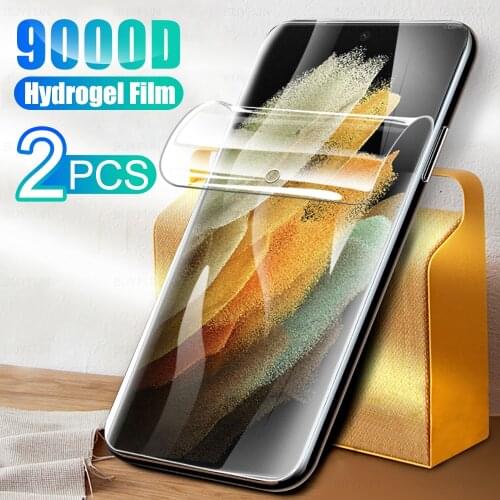 2pcs hydrogel film for sansung gelaxi s 21 screen protectors not tempered glass for samsung galaxy s21+ s21 plus ultra s21ultra