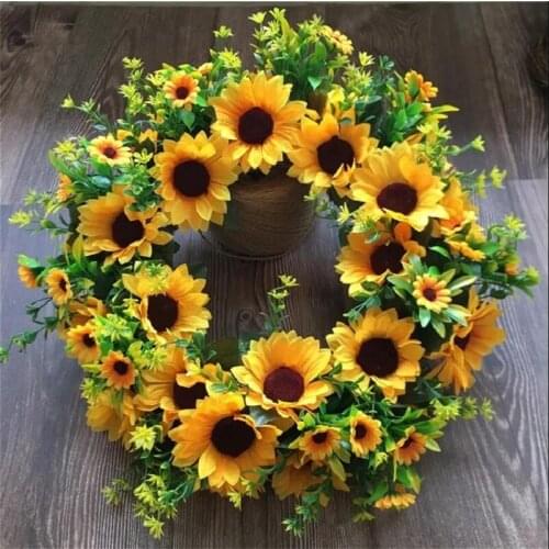 Sunflower Simulation Garland Sun Flower Silk Flower Home Living Room Decoration Decoration Wall Door Decoration