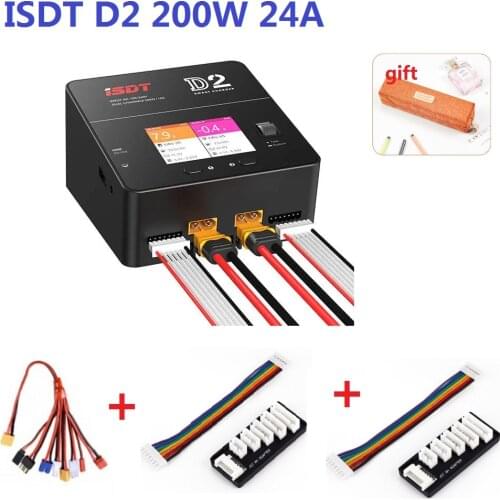 ISDT D2 200W 24A AC Dual Channel Output Smart Battery Balance Charger + EU/US/UK Plug