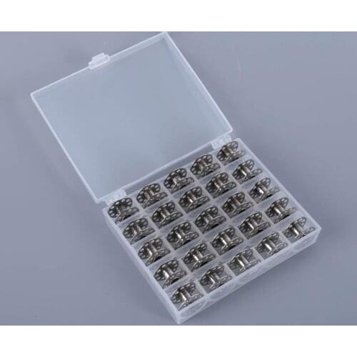 25pcs Stainless Steel Sewing Machine Bobbins Spools for Brother Janome Singer Elna Bernina Toyota Needlework Craft Tool