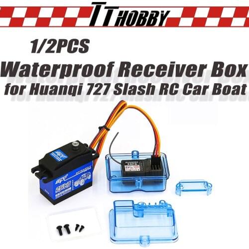 TTHOBBY 2PCS Waterproof Receiver Box Protective Case Sealed Box Plastic for Huanqi 727 Slash RS Starscream RC Car Model Boat R15