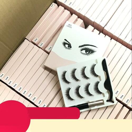 M4 Magnetic Eyelash 3D Mink Eyelashes Magnetic Eyeliner Magnetic Lashes Short False Lashes Lasting Handmade Eyelash Makeup Tool