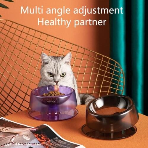 Cute Cat And Dog Bowl To Protect The Cervical Spine Can Oblique Mouth Pet Food Bowl Water Bowls For Cat Feeders Supplies