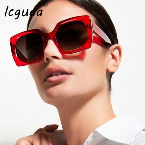Trendy Square Fashion Sunglasses Women Men 2021 Gradient