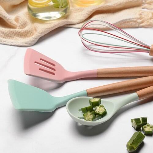 Silicone Cooking Utensils Set Heat Resistant Kitchen Non-Stick Cooking Utensils Baking Tools With Storage Box Kitchen Tools