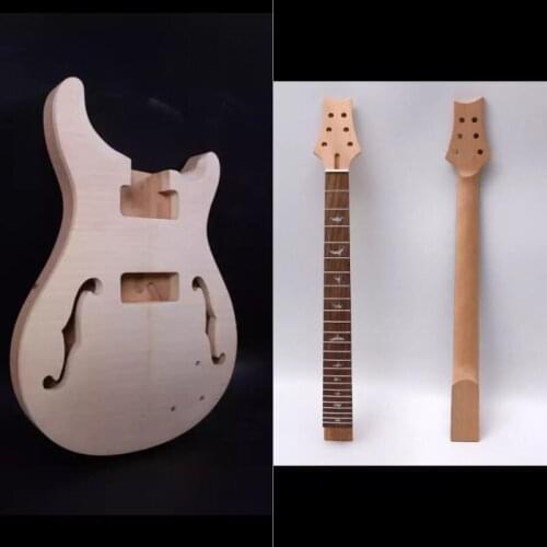 Unfinished Electric Guitar Neck+Guitar Body Handmade Diy Guitar Parts#PR-8 P90