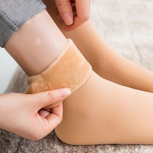 3Pairs/lot Women Winter Warm Thicken Thermal Soft Casual Solid Color Socks Wool Cashmere Home Snow Boots Velvet Home Floor Sock