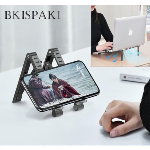 Laptops Mobile Phone Aluminum Stand Magic Foldable For Macbook Pro Air Notebook Iphone Mobile Tablet Holder Desk Folding Stand