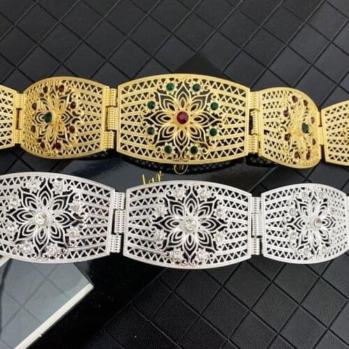RLOPAY New Wedding Dress Belt Vivid Flower Design Larie De Mariage Robes Ceinture Gold Rhinestone Belts for Bridal