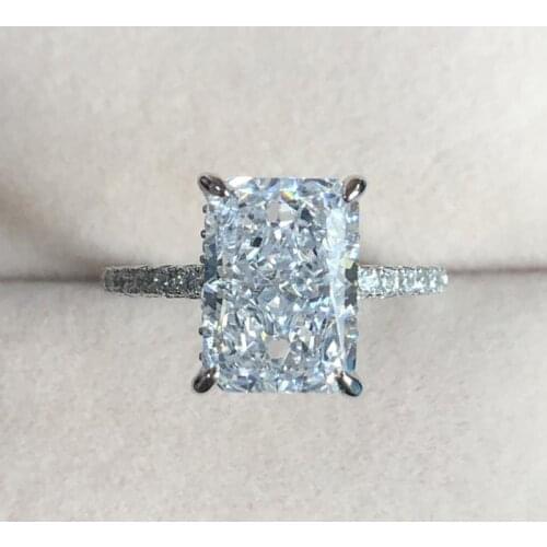 Real 925 Sterling Silver Sparkling Radien 8*11mm High Carbon Diamond Engagement Party Rings For Women Wedding Fine Jewelry Gifts