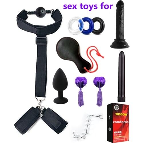 Adult Games Erotic Sex Toys For Woman Couples Slave vibrator Handcuffs Nylon BDSM Bondage Restraints Collar Fetish Sex Products