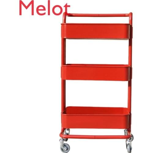 Trolley with Handle Removable Storage Car Wheeled Bathroom Waterproof Metal Storage Rack