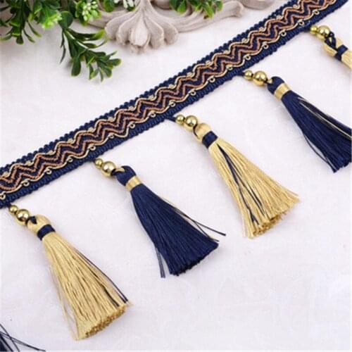 12M beads Curtain Trims Lace Tassels Europe Curtain Hanging Ball Tie Back Straps Holders Accessories Wedding Home Decoration
