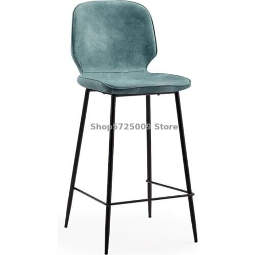 Nordic Bar Chair Iron Antique High Chair Modern Simple Back American Light Luxury Bar Stool