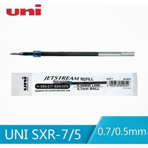 12pcs Japan UNI Mitsubishi Refill Pen Pen Refill SXR-7 /SXR-5 Test Black and Blue Pen Pen Ball Refill 0.7mm 0.5mm