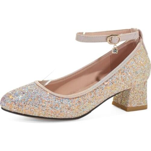 Big Size Pointed Sequin platform shoes ladies high heels women shoes woman pumps