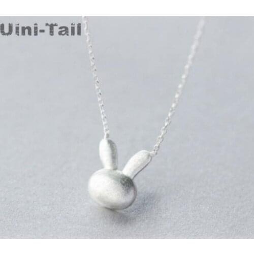 Uini-Tail hot new 925 sterling silver sweet brushed bunny necklace Korean fashion cute tide flow short clavicle chain female