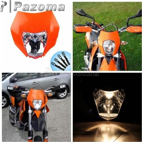 Orange Motorcycle Headlight Dirt Bike Motocross Lighting Head Lamp Universal for EXC EXCF XCF XCW SX SXF SMR 250 450