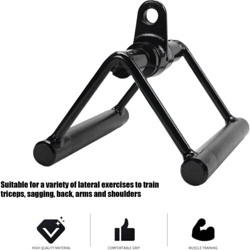 V Shaped Press Down Bar Multi Gym Weight Lifting Workout V-Bar 360 Rotating Ttachments Durable Pull Rod Fitness Equipment